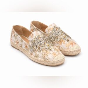 J Renee Jeweled Espadrilles Boho Luxe Euro Summer Coastal Grandma Chic- 8.5